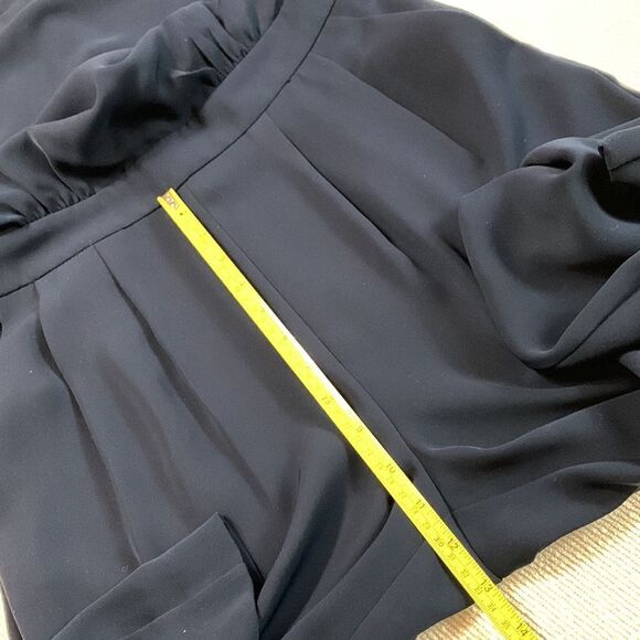 ELIZA J  Jumpsuit Cap Sleeve Wide Leg pockets back zip closure navy women size 4 - Picture 13 of 16